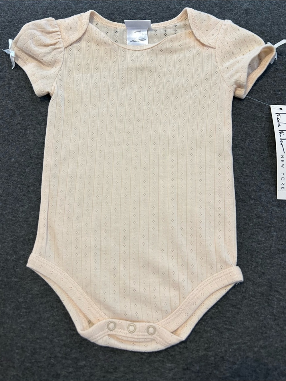 Nicole Miller New York Peach Eyelet Baby Onesie
